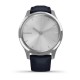 Смарт-годинник Garmin vivomove Luxe зі сріблястим корпусом та темно-синім ремінцем