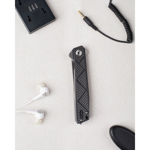 Ніж складаний туристичний Ruike P127-CB, (9.1 см) 14C28N / G10 + carbon fiber чорний