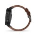 Смарт-часы Garmin Fenix ​​5X Plus Sapphire серые с коричневым кожаным ремешком