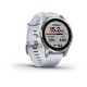 Смарт-часы Garmin fenix 7S серебристые с ремешком цвета белого камня