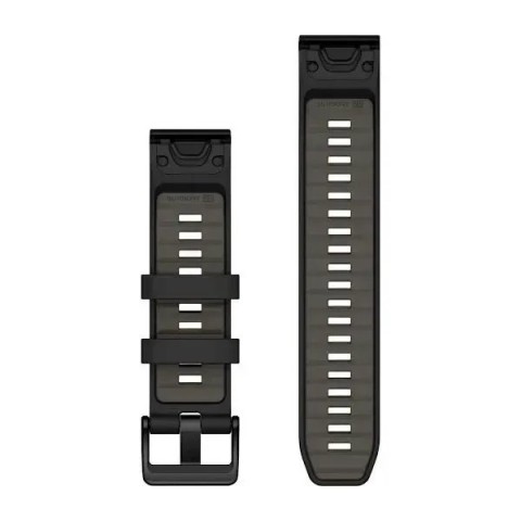 Ремінці для годинника Garmin QuickFit 22 силіконові чорні/гравійно-сірі