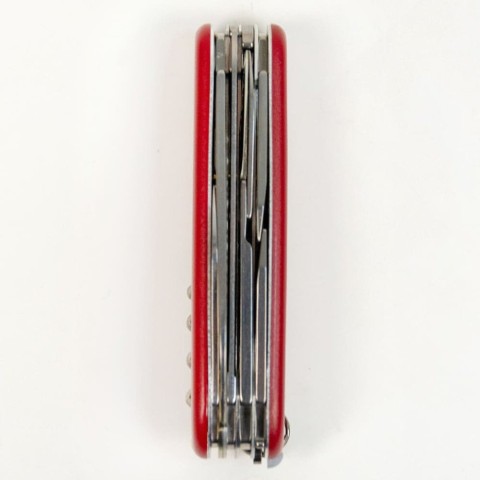 Ніж Victorinox Huntsman Mat 91мм,15функ,черв.мат,жовт.лого
