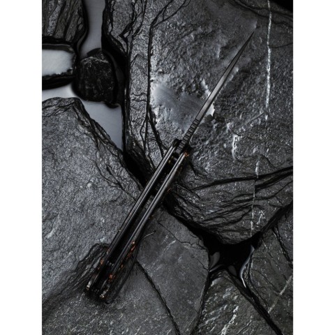 Ніж складаний кишеньковий Civivi Elementum, (7.5 см) Damascus / Carbon Fiber чорний