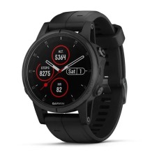 Смарт-часы Garmin fenix 5S Plus Sapphire черные с черным ремешком