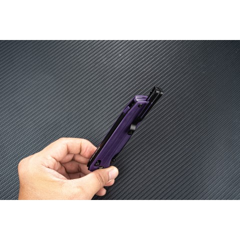 Ніж SRM Terrier 258L-GN, D2, G10, чорно-фіолетовий