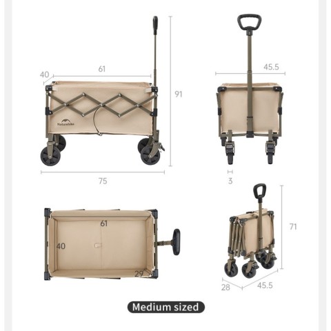 Складаний візочок Naturehike CNK2350JJ012, 70 л, чорний
