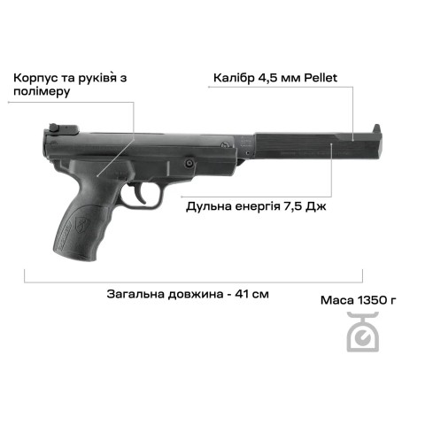 Пистолет пневм. Umarex Browning Buck Mark Magnum 4,5 мм Pellet
