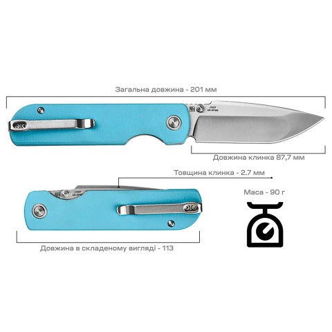 Нож CJRB Nova AR-RPM9, G10 ц:blue
