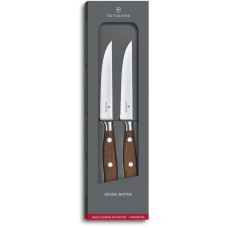Кухонний ніж Victorinox Grand Maitre Wood Steak Set 2 шт лезо 12см хвил. з дерев. ручкою у подар.упак.