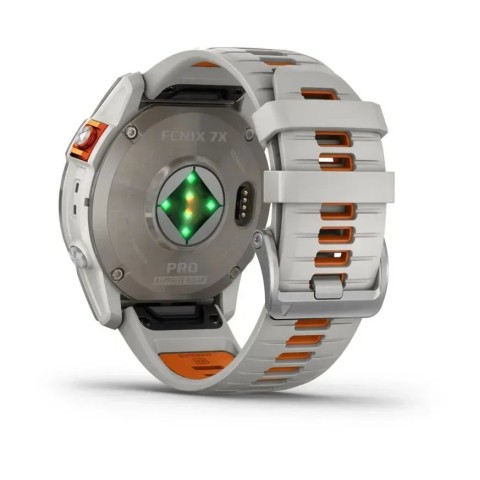 Смарт-годинник Garmin fenix 7X Pro Sapphire Solar Edition титановий з туманно-сірим/темно-помаранчевим ремінцем