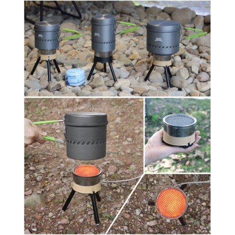 Набір туристичного посуду (каструля + сковорідка) BRS-TS19B, 1,7л, алюміній