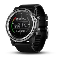 Смарт-часы Garmin Descent Mk1 серебристые с черным ремешком