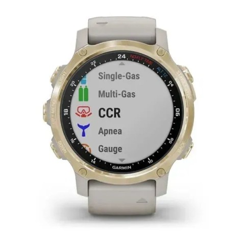 Смарт-годинник Garmin Descent Mk2S світло-золотистий з пісочним ремінцем