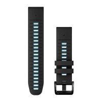 Ремінці для годинника Garmin QuickFit 22 силіконові, чорні/блакитні