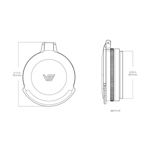 Кришка об'єктиву Vector Optics Continental 56мм алюміній
