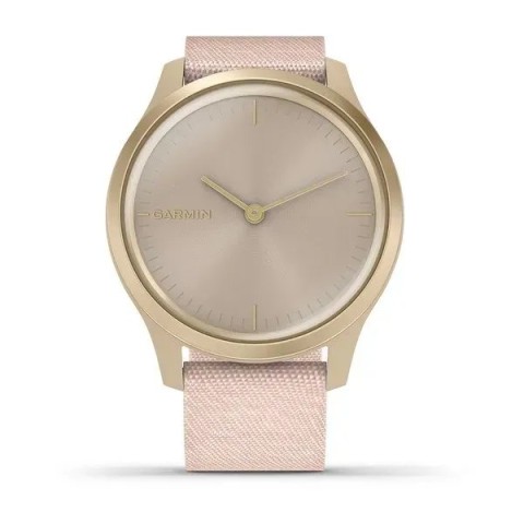 Смарт-годинник Garmin vivomove Style зі світло-золотим корпусом та рожевим ремінцем