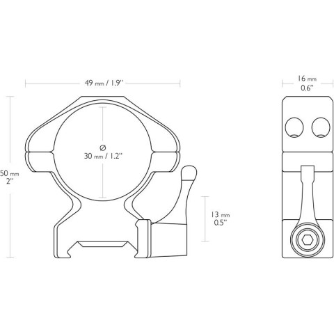 Кільця Hawke Precision Steel QD 30 мм High. Сталь. Weaver