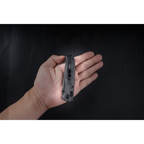 Ніж SRM Medal 255L-FB2, Lam. 140Cr, shred carbon-fiber, чорний