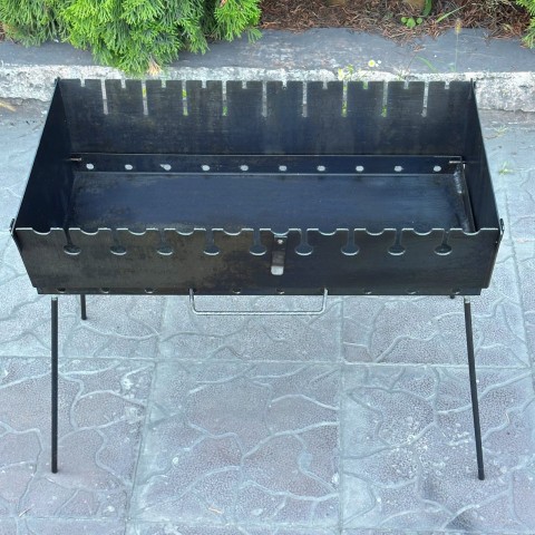 Переносний дворівневий Мангал-валіза на 10 шампурів 2мм