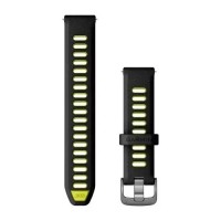 Быстросменные ремешки Garmin (18мм) силиконовые, черные/желтые с фурнитурой грифельного цвета