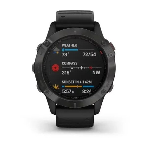 Смарт-годинник Garmin fenix 6 Pro Sapphire вуглецево-сірий DLC з чорним ремінцем