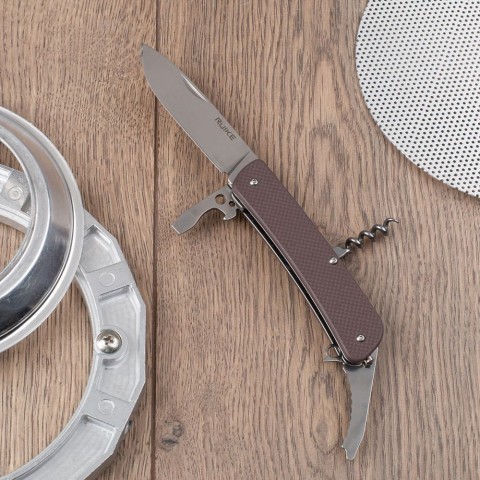 Багатофункціональний ніж Ruike Criterion L21, (8.5 см) 12C27 / G10 коричневий 12 інстр.