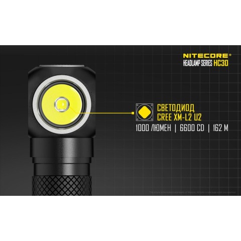 Фонарь налобный Nitecore HC30w (теплый свет)