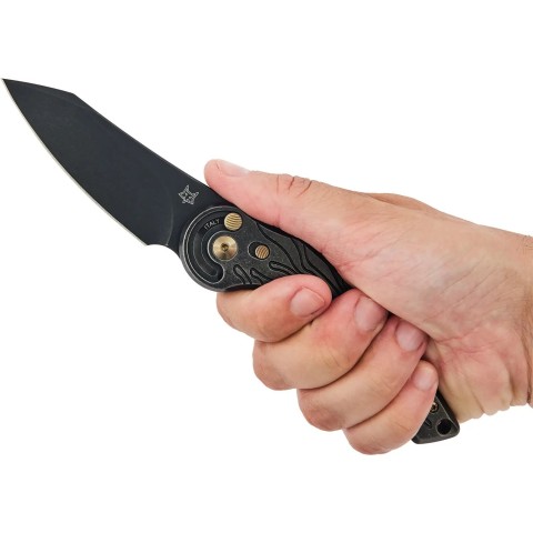 Нож Fox Jupiter Black Blade Titanium, PVD Stone Washed ц:black