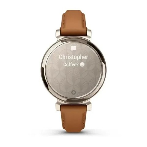 Смарт-часы Garmin Lily 2 Classic кремово-золотистые со смуглым кожаным ремешком
