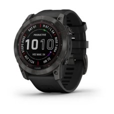 Смарт-часы Garmin fenix 7X Sapphire Solar карбоново-серые титановые DLC с черным ремешком