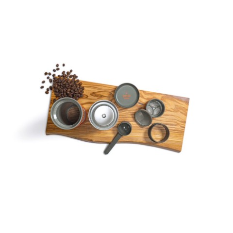Портативна еспресо-кавоварка Wacaco Nanopresso сіра, механічна, для меленої кави
