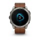Смарт-часы Garmin fenix 8 AMOLED (51 мм) Sapphire титановый с каштановым кожаным ремешком