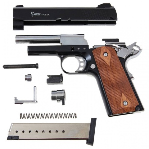 Стартовий пістолет KUZEY 911-SX#2 Black/Brown Wooden Grips