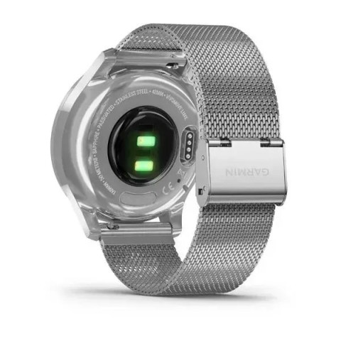 Смарт-годинник Garmin vivomove Luxe зі сріблястими корпусом та ремінцем