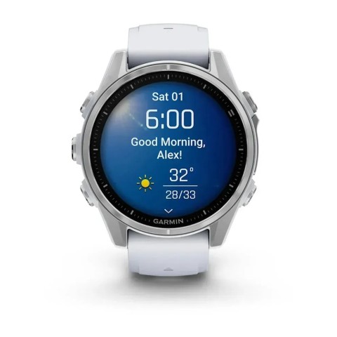 Смарт-годинник Garmin fenix 8 AMOLED (43 мм) сріблястий/білий камінь