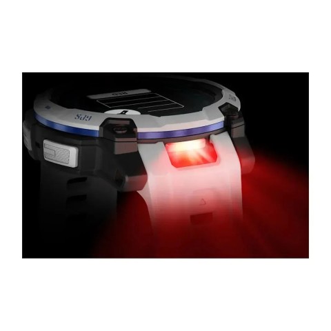 Смарт-годинник Garmin Instinct 3 (45 мм) Solar білий камінь/білий/синя блискавка