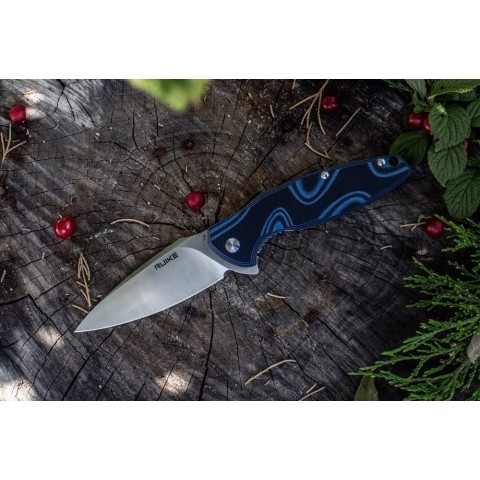 Ніж складаний туристичний Ruike Fang P105-Q, (9.2 см) 14C28N / G10 синій
