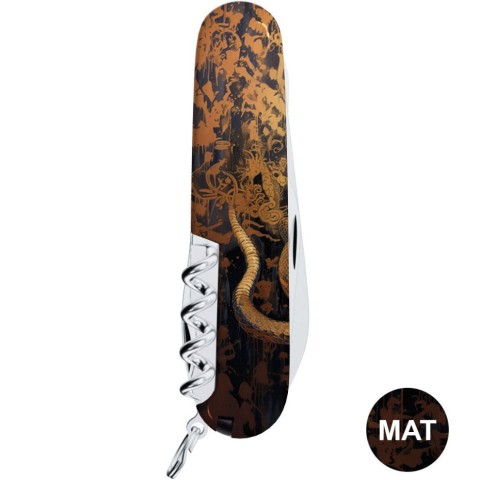 Ніж Victorinox Climber Zodiac 91мм,14функ ,Золота дерев'яна змія