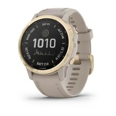 Смарт-часы Garmin fenix 6S Pro Solar Edition светло-золотистые с песочным ремешком