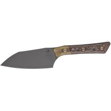 Нож кухонный Microtech Santoku Knife, DLC Standard Titanium Bolster Livewire Carbon Fiber Signature Series brown