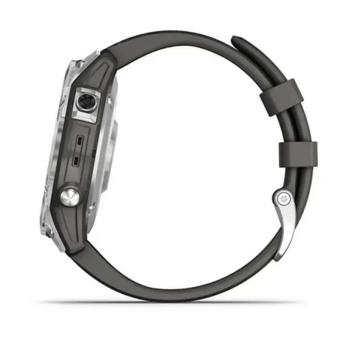 Смарт-часы Garmin fenix 7 серебристые с ремешком графитового цвета