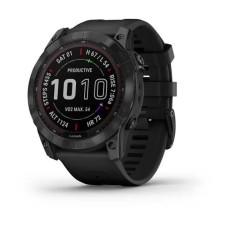 Смарт-годинник Garmin fenix 7X Sapphire Solar чорний титановий DLC з чорним ремінцем
