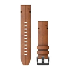 Ремінці для годинника Garmin QuickFit 22 шкіряні, каштанового кольору