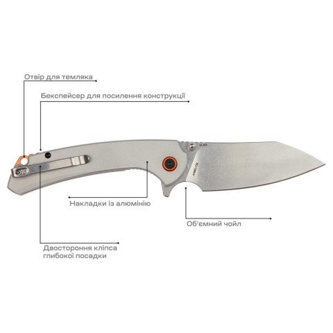 Ніж Skif Jock SW, aluminium, grey