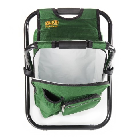 Стілець розкладний СИЛА без спинки (стальний каркас) з термосумкою-рюкзаком Ø19 мм 28 х 35 х 43 см