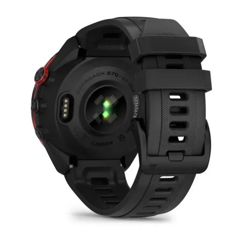 Смарт-часы Garmin Approach S70 (47 мм) с черным керамическим безелем и черным ремешком