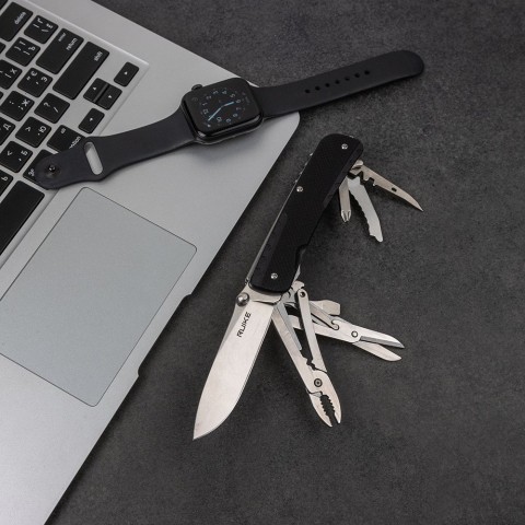 Багатофункціональний ніж Ruike Trekker LD41-B, (8.5 см) 12C27 / G10 чорний, 22 інстр.