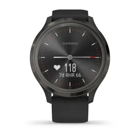 Смарт-годинник Garmin vivomove 3 із грифельним безелем та чорними корпусом і ремінцем