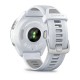 Смарт-годинник Garmin Forerunner 965 з титановим безелем, білим корпусом та білим/сірим силіконовим ремінцем