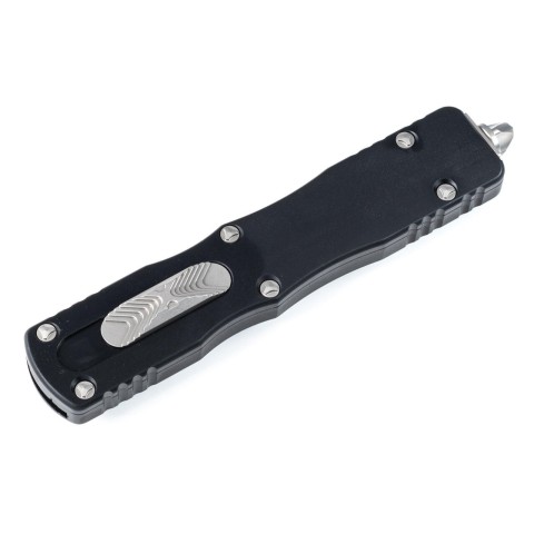 Ніж Microtech Dirac Delta D/E OTF, stonewash клинок, чорне руків'я